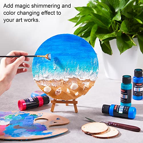 Shuttle Art Color Change Acrylic Paint, 20 Chameleon Colors Acrylic Paint, 60ml/2oz Bottles, Iridescent Paint for Artists, Beginners, Kids Painting & Shuttle Art