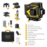 INSPIRITECH Tile Laser Level Self Leveling 3D Alignment Guide,3x360° Horizontal Vertical 12 Cross Lines, Green Beam Lazer Leveler Tool for Floor INSPIRITECH