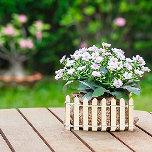 Prsildan 40 Inches Miniature Fairy Garden Fence, DIY Wood Picket Fence Mini Ornament for Dollhouse Home Garden - WoodArtSupply