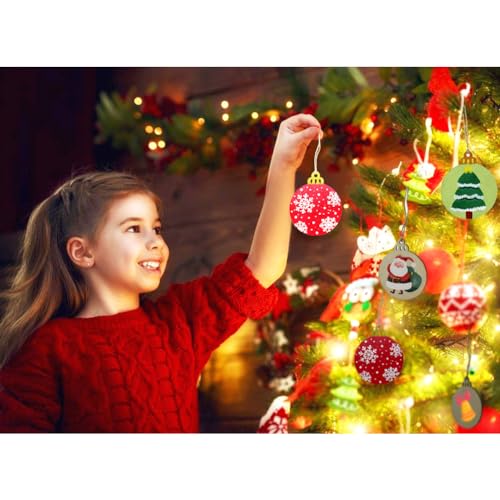 Hidreas 40 Pcs Unfinished Wood Ornaments DIY Round Wooden Ornaments Christmas Crafts Kit, Round Wood Christmas Ornaments for Crafts and Christmas Hidreas