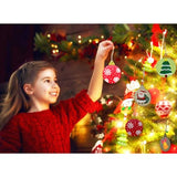 Hidreas 40 Pcs Unfinished Wood Ornaments DIY Round Wooden Ornaments Christmas Crafts Kit, Round Wood Christmas Ornaments for Crafts and Christmas Hidreas