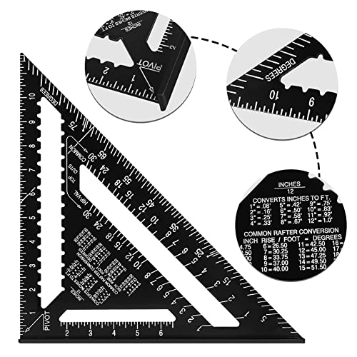 Beslands 7 inch Rafter Square and 12 inch Combination Square Tool Set,  Ruler Combo,Framing Square,Layout Tool Aluminum Alloy Metal Adjustable  Square and Carpenter Square for Woodworking and Carpentry - Yahoo Shopping