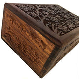 New Age Imports, Inc. GIFT IDEAS~ Floral Carved Handmade Wooden Box 4 inches by 6 inches~Ideal for storing Jewelry, Coins, Tartot cards, Small New Age Imports, Inc.
