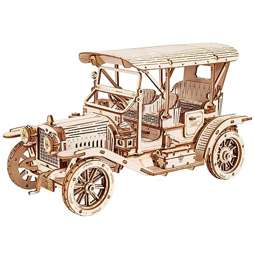 ROKR Vintage 3D Wooden Puzzle Car Kit – 1:15 Scale Model Building Adventure for Adults and Teens ROKR