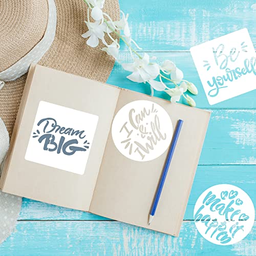 3 Inch Inspirational Word Stencils, 20 PCS Motivational Stencils Reusable Mylar Template Inspirational Quotes Stencils for Painting on Wood Wall Home Doflyok