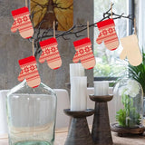 Christmas Mitten Wooden Christmas Blank Wood with Twines Art Unfinished Ornaments for Christmas Wedding Birthday Party Christmas Thanksgiving Day Zontween