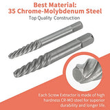 REBRA Screw Extractor and Left-Hand Drill Bit Set, Easy Out Broken Bolt Remover Reverse Cobalt HSS Steel Drill Kit, Ez Out Stripped, Rounded-Off, REBRA