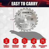 wesleydrill 12 Packs Circular Saw Blade Set, 7-1/4" x 24-Tooth, Carbon Steel, 5/8 Inch Arbor, DIY Cutting for Wood, Laminate, Wood Composites, wesleydrill