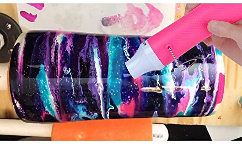 Bubble Buster Tool Paint Heat Gun for Craft Epoxy Glitter Tumbler, Blower Hot Air Heater for Embossing Stamps Resin Heatcraft Wax Art Projects (Pink) N/P