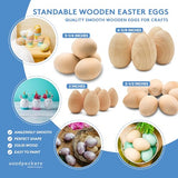 50 Smooth Standable Wooden Easter Eggs to Paint, Quality Wooden Eggs for Crafts, Wooden Easter Egg Paint & Dye 2-1/2 in, by Woodpeckers Woodpeckers
