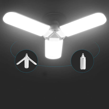 LED Garage Light,400 Watt Equivalent 6000K,Cool Daylight White LED Area Light,E26/E27 Medium Base,for Outdoor Factory Warehouse Barn Backyard and DooVii