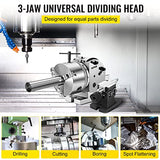 Mophorn Dividing Head BS-0 5Inch 3 Jaw Chuck Dividing Head Set Precision Semi Universal Dividing Head for Milling Machine Rotary Table Tailstock Mophorn