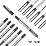 EYEYE 0.5mm Extra Fine Tip Pens Rollerball Black Pens Fine Point, Liquid Ink Roller Ball Pens Black Ink Rollering Ball Point pens, Black Free Ink EYEYE