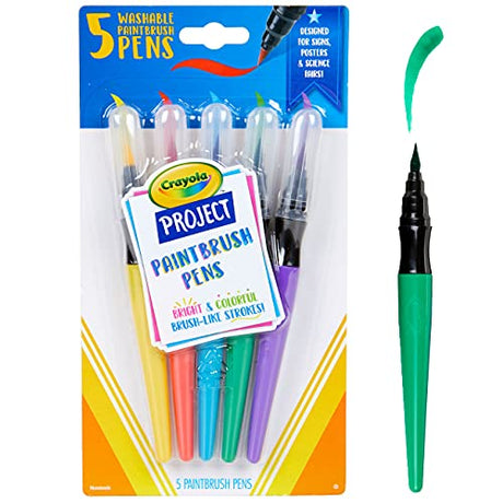 Crayola Washable No Drip Paint Brush Pens, Paint Set for Kids, 5 ct Crayola