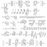 Aleks Melnyk No.424 Metal Stencil, Song Writer's Composing Template for Music Notes, 1 PC, Large Symbols, Bullet Journaling, Bookmark, Engraving Aleks Melnyk
