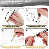 Stylo 4 Count Acrylic Metallic Pens - Black, Gold, Silver And White Paint Pens - Fine Tip Permanent Acrylic Metallic Paint Markers for Rock Painting, Stylo