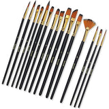 Acrylic Paint Brushes Set 15 Pieces, Nylon Bristle Paintbrushes for Acrylic Painting, Oil and Watercolor Brushes for Body Face Rock Canvas Jsocoah