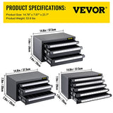 VEVOR Drill Bit Dispenser Cabinet Set, Three-Drawer for 1/16" to 1/2" & Letter Sizes A to Z, Five-Drawer Drill Bit Organizer for Wire Gauge Sizes #1 - WoodArtSupply