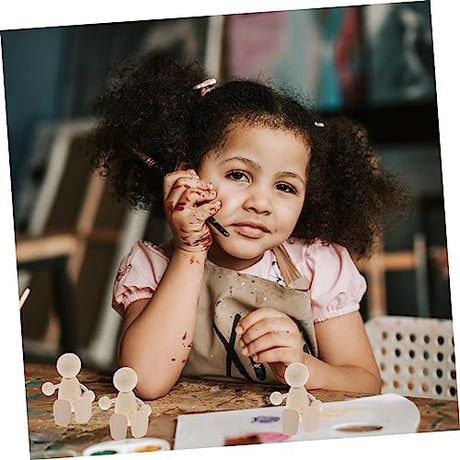 4pcs Wooden Doll Pegs Unfinished Wooden Doll Wood Peg Dolls Doll Pegs DIY Peg Dolls Unfinished Dolls Pegs Graffiti Wooden Doll Blank Peg Dolls Common Ciieeo
