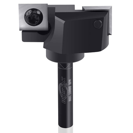 CNC Spoilboard Surfacing Router Bit, 1/4" Shank 1-1/2" Cutting Diameter, Carbide Insert Slab Flattening Router Bits Planing Bit Wood Planer Bit BINSTAK