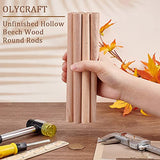 OLYCRAFT 12Pcs 7.9x0.6 Inch Hollow Wood Sticks Round Wooden Dowel Rod with 0.3 Inch Hole Unfinished Beech Wood Rods Natural Wood Round Rods for DIY OLYCRAFT