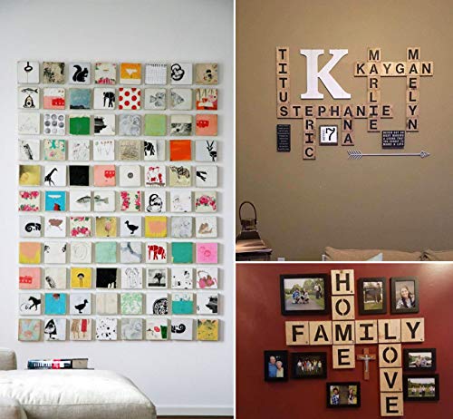 ilauke Unfinished Wood Pieces 50 Pcs 4 Inch Wood Square Blank Natural Wood Slices Wooden Squares Cutouts for Crafts Wood Burning Painting Staining ilauke