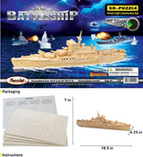 Puzzled 3D Puzzle Battleship Navy Ship Wood Craft Construction Kit Educational DIY Wooden Toy Assemble Model Unfinished Craft Hobby Navy Ship Puzzle Puzzled