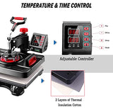 WHUBEFY Upgraded Heat Press Machine for Shirts 15 x 12 Inch T Shirt Press Machine 360-Degree Swing Digital Shirt Printing Heat Transfer Sublimation Whubefy