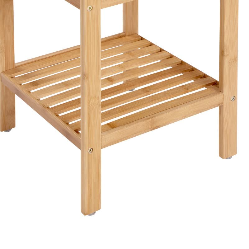 SONGMICS 4-Tier Bamboo Bathroom Shelf, Narrow Shelving Unit, Multifunctional Storage Rack, Corner Rack, for Kitchen, Living Room, Bedroom, Entryway, SONGMICS