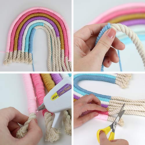 DIY Rainbow Yarn Bedroom Decor (Nursery Decor) makes one wall hanging rainbow & two keychains. Perfect kids crafts for girls age 8 13 years & gifts DOODLE HOG
