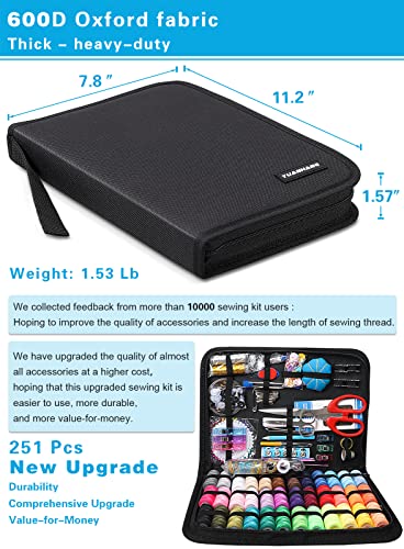 Large Sewing Kit for Adults: YUANHANG Newly Upgraded 251 Pcs Premium Sewing Supplies Set - Complete Sew Kit of Needle and Thread for Beginners - YUANHANG