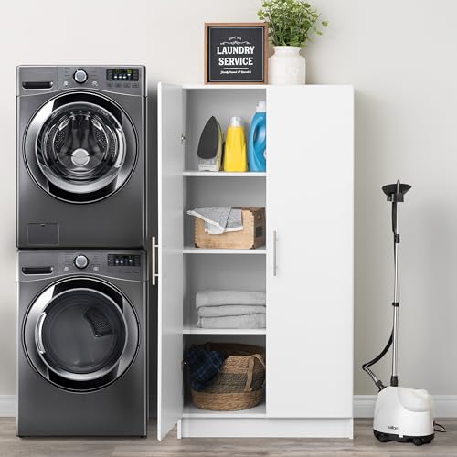 Prepac Elite 32" White Storage Cabinet with 3 Adjustable Shelves for Versatile Home Organisation Prepac