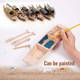 GORGECRAFT 11.6 Inch Large Wooden Boat Unfinished Natural Canoe Wood Craft Project Nautical Fishing Boat Model Ocean Landscape Ornamnets Sailboat GORGECRAFT