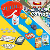 FunzBo Cash Register for Kids Toys - Grocery Store Pretend Play for Girls Boys Toy Cashier Registers with Scanner and Sound, Credit Card Reader, FUNZBO