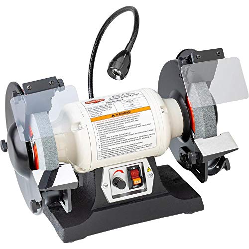 Shop Fox W1840 Variable-Speed Grinder with Work Light, 8",Black,white - WoodArtSupply