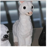 Selsela Llama Figurine Statue Alpaca Miniature Small Animal Party Decor Wood Art Sculpture Selsela