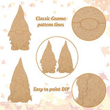 Whaline 10Pcs Tiered Tray Decor Unfinished Gnome Wooden Cutouts with Line Boy & Girl Gnome Table Wooden Signs DIY Freestanding Craft for Home Kitchen Whaline