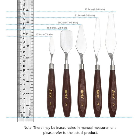 5 Pieces Painting Knives Stainless Steel Spatula Palette Knife Oil Painting Accessories Color Mixing Set for Oil, Canvas, Acrylic Painting-Lightwish LIGHTWISH