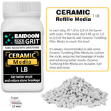 6 in 1 Rock Tumbler Grit Full Function Set – 4 Step Tumbling Grit, 1 Ceramic Refill Media, 9 Varieties Rough Rocks, Rock Tumbler Grit Polish Refill, BAIDOON