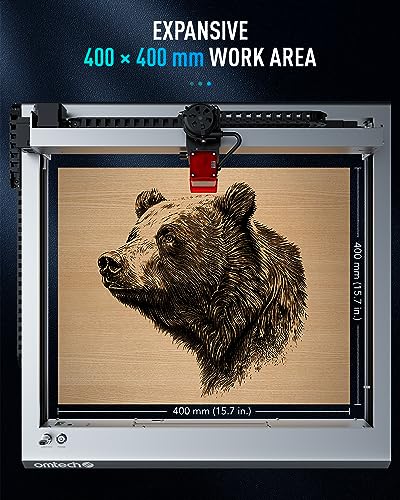 OMTech Light B10 Laser Engraver, 10W Output Diode Laser Module with Air Assist, Desktop Wood Laser Cutter Metal Engraver Machine, Ultra Fast & OMTech