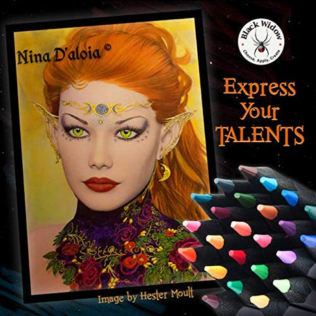 Black Widow Colored Pencils For Adult Coloring - 24 Coloring Pencils With Smooth Pigments - Best Color Pencil Set For Adult Coloring Books And Black Widow