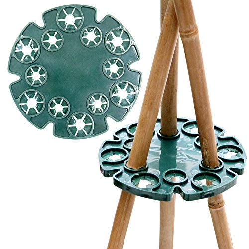 KINGLAKE 6 Pcs Bamboo Cane Holder Plastic Plant Cane Support Caps for Climbing Plants Sweet Peas Beans Green KINGLAKE