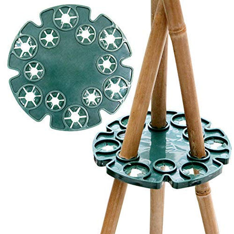 KINGLAKE 6 Pcs Bamboo Cane Holder Plastic Plant Cane Support Caps for Climbing Plants Sweet Peas Beans Green KINGLAKE