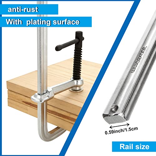 JMIATRY F Clamps 12 Inches Welding Clamps Steel Bar Clamp Heavy Duty Max Open 12-inch, Throat Depth 3 inch, 1320lbs Clamping Force, Pack of 2 JMIATRY