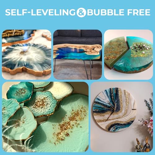 2 Gallon Premium Clear Epoxy Resin Kit, High Gloss Casting and Coating for River Table Tops, Art Casting Resin, Jewelry Making, DIY, Tumblers, Molds, JANCHUN