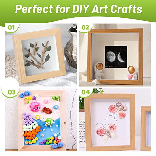 BILLIOTEAM 6 Pack Unfinished Square Wood Panels,6" x 6"/15cm x 15cm,Blank Wooden Canvas Cradled Painting Panel Boards for BILLIOTEAM