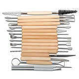 Blisstime Set of 42 Clay Sculpting Tool Wooden Handle Pottery Carving Tool Kit Blisstime