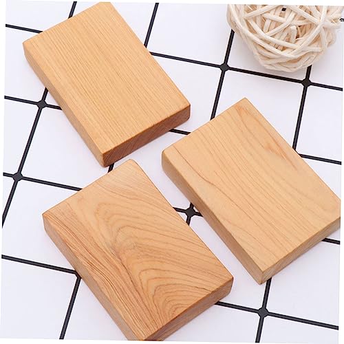 VILLFUL 3pcs Block Craft Toys Unfinished Wood Cutout Puzzle Toy Rectangular Wood Jewelry Accessories Wood Cube for Craft Wood Toys Puzzle Accessories VILLFUL