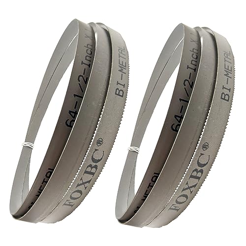 FOXBC 64-1/2" x 1/2" x 0.02" x 24 TPI Metal Bandsaw Blade Cutting for Harbor Freight, Wen 3970, Jet Band Saw - 2 Pack FOXBC