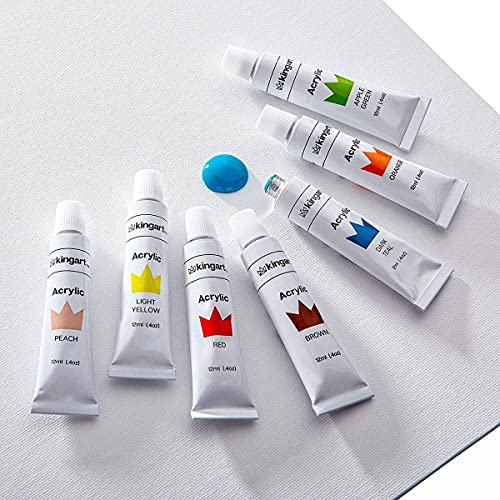 KINGART Studio Acrylic Paint, 12ml (.4oz), Set of 18 Colors - WoodArtSupply